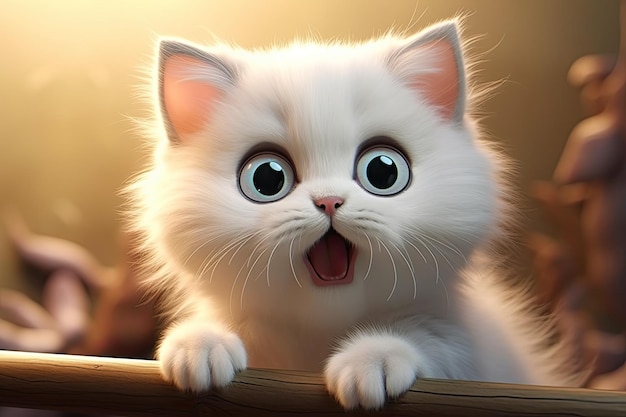 Photo un mignon chaton de dessin animé