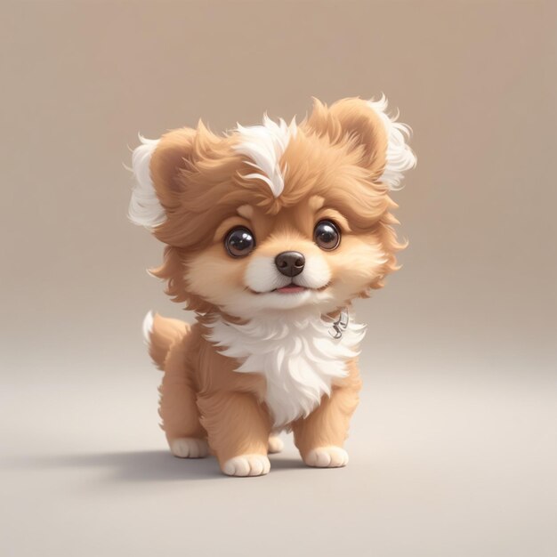 un mignon chien de dessin animé en 3D