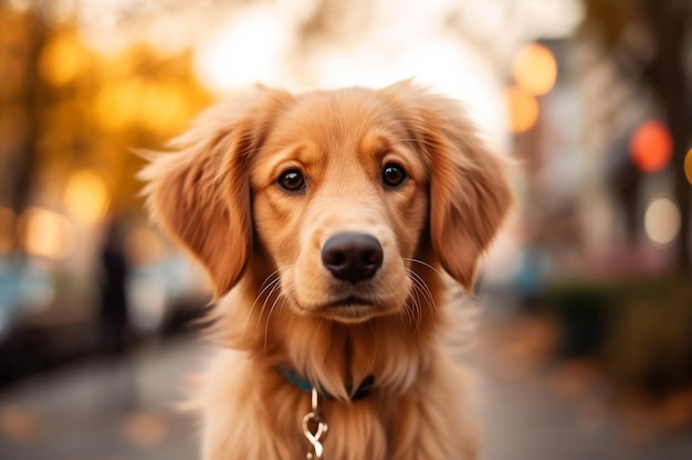 Mignon chien Labrador gold retriever sourire positif