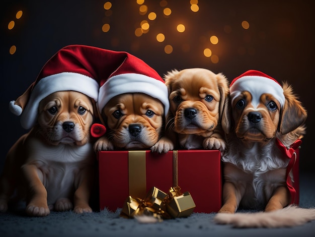 mignon chien nuit de noël