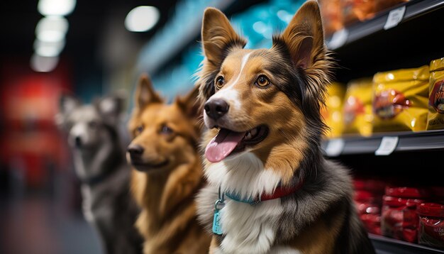 Photo un mignon chiot assis à l'extérieur à regarder la caméra avec une loyauté générée par l'ia.