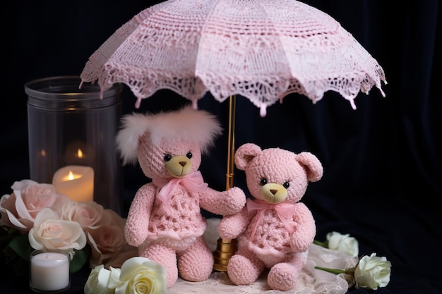 Un mignon couple d'ours dans une valentine