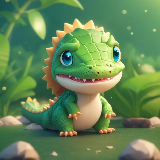 un mignon dessin animé de crocodiles en 3D