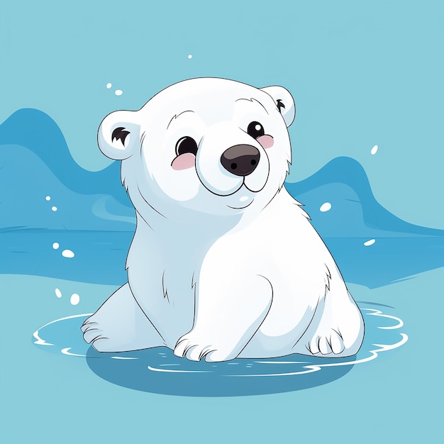 Un mignon dessin animé d'ours polaire rendu en 3D