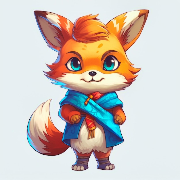 mignon, dessin animé, renard, caractère, generative, ai