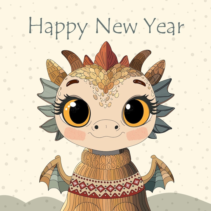 Photo un mignon dragon vous souhaite une bonne année.