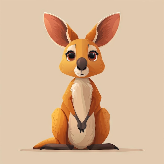 Le mignon kangourou australien, illustration moderne dans le style des dessins animés