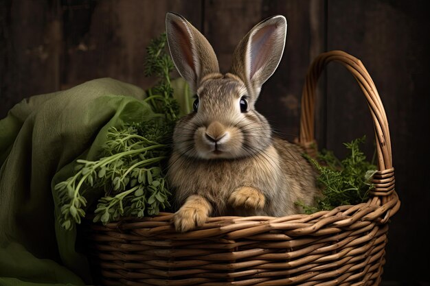 Un mignon lapin sur un beau fond