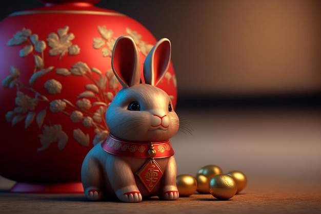 mignon lapin chinois célébration du nouvel an 2023