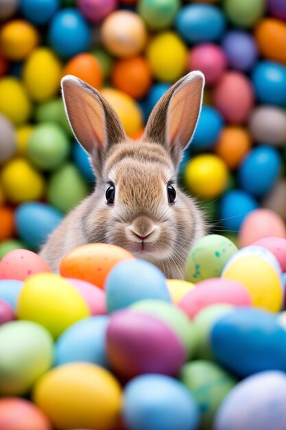 Un mignon lapin gros regardant dans la caméra un fond assez lumineux