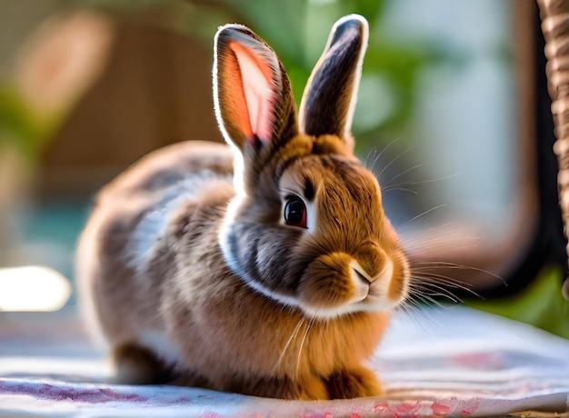 Mignon lapin de Pâques détaillé confortable concentré topnotch