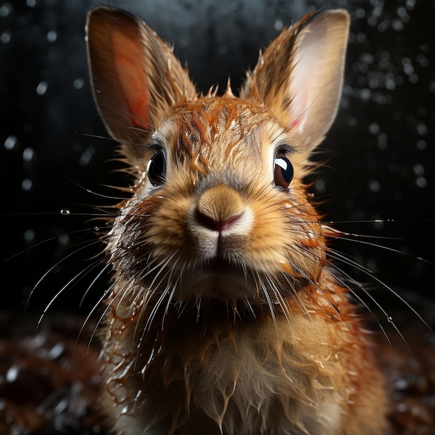 Un mignon lapin qui regarde la caméra.