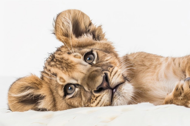 Un mignon lionceau avec une palette de couleurs élargie