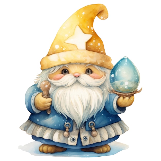 mignon, magicien, gnome, illustration