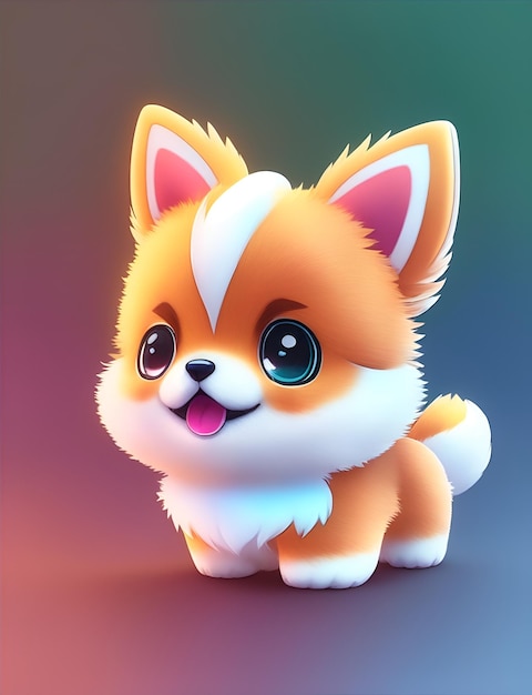 Mignon et moelleux Pokemon inspiré minuscule chiot réaliste avec éclairage cinématographique