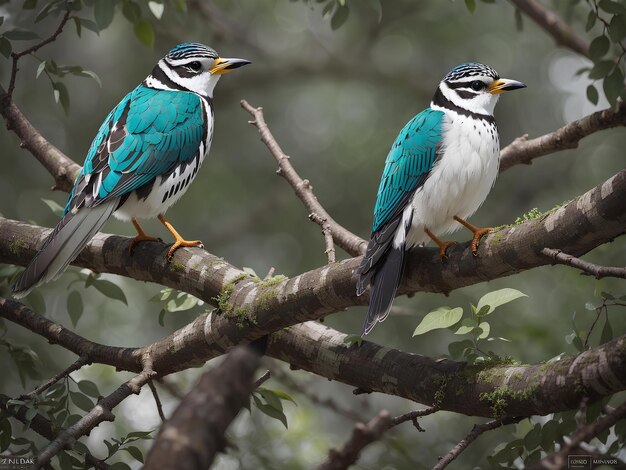 Un mignon oiseau d'illustration vectorielle assis sur une branche d'arbre dans la forêt