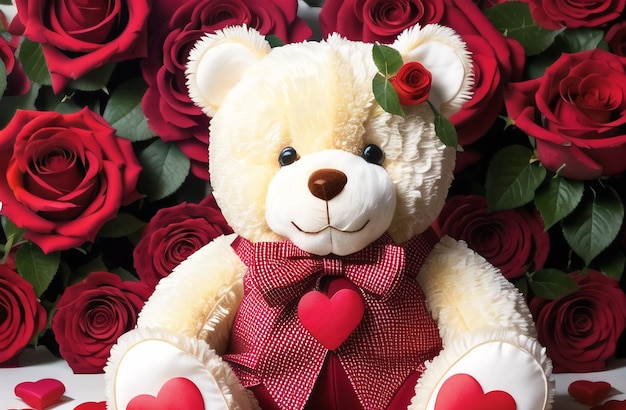 Mignon ours en peluche Saint Valentin cadeau mignon pour votre femme petite amie IA générative