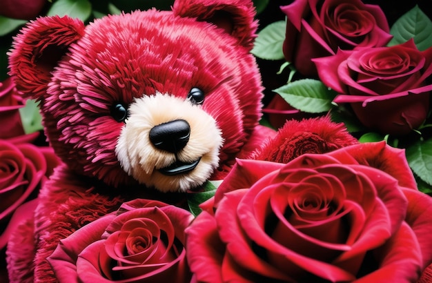 Mignon ours en peluche Saint Valentin cadeau mignon pour votre femme petite amie IA générative