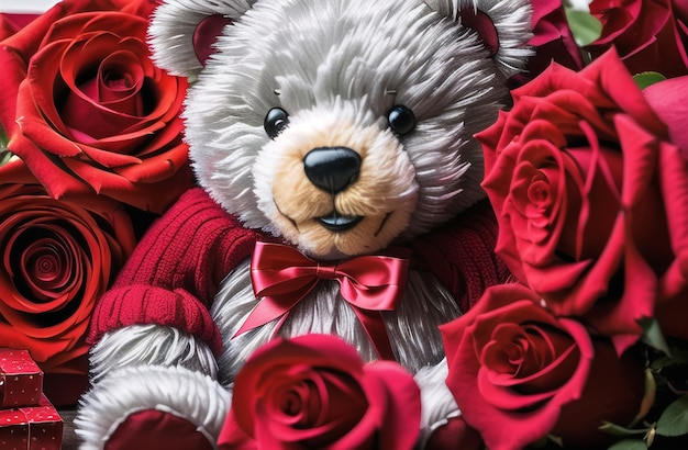 Mignon ours en peluche Saint Valentin cadeau mignon pour votre femme petite amie IA générative