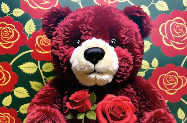 Mignon ours en peluche Saint Valentin cadeau mignon pour votre femme petite amie IA générative