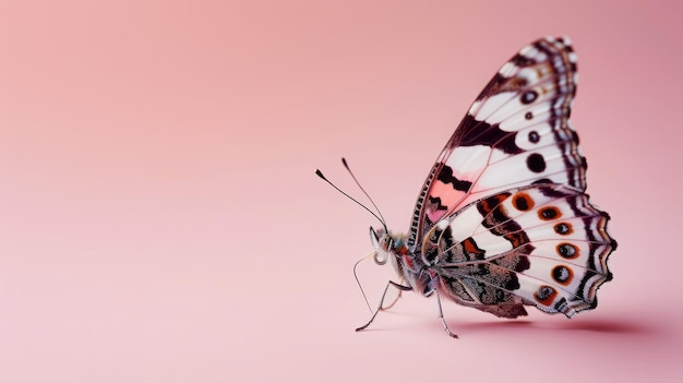 Un mignon papillon sur un fond pastel