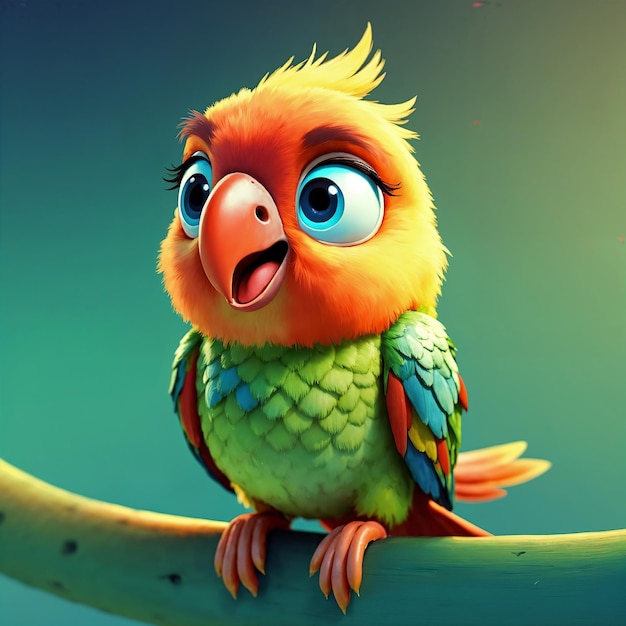 Le mignon perroquet de dessin animé