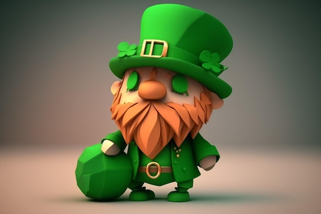 Le mignon personnage 3D de St. Patrick