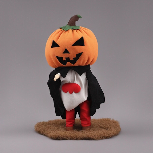 Un mignon personnage d'Halloween portant un tissu fantaisie