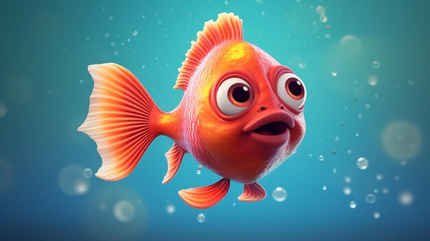 Un mignon personnage de poisson de dessin animé phopa chanda Ai Generative