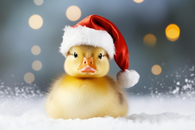 Canard à Tête De Noël Avec Un Cadeau Photo stock - Image du