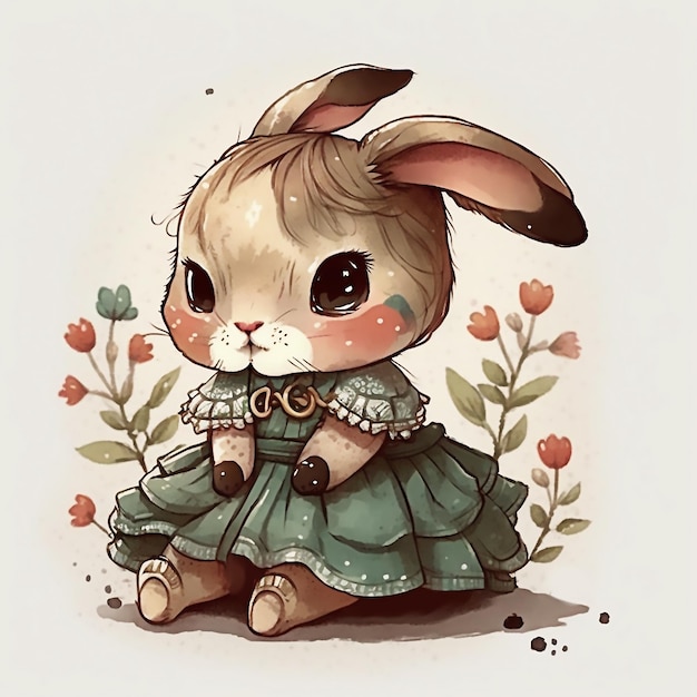 Mignon petit lapin kawaii