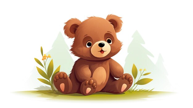 un mignon petit ours en style vectoriel