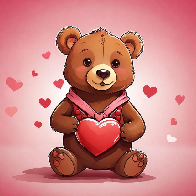 Photo le mignon petit ours de valentine .