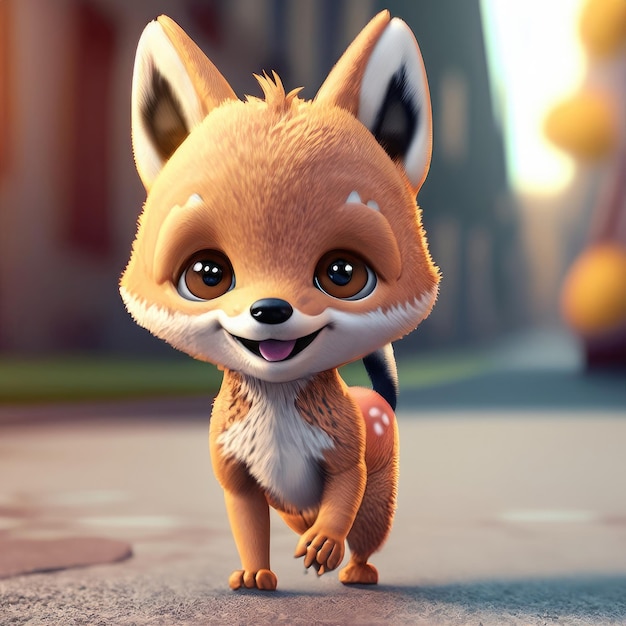 Mignon petit personnage 3d chacal