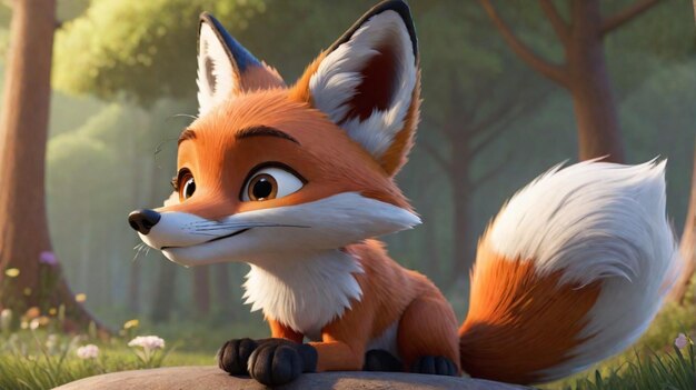 Photo un mignon petit personnage de renard