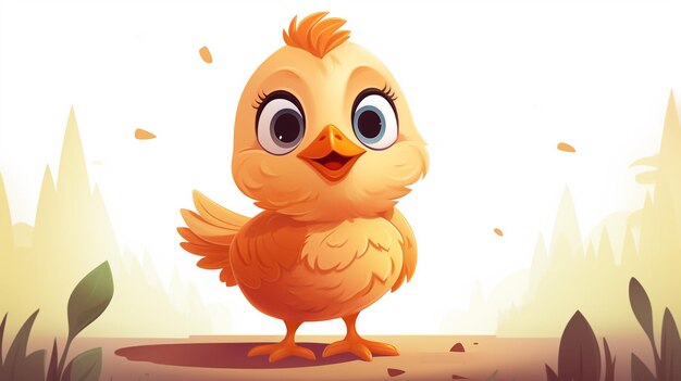 un mignon petit poulet en style vectoriel