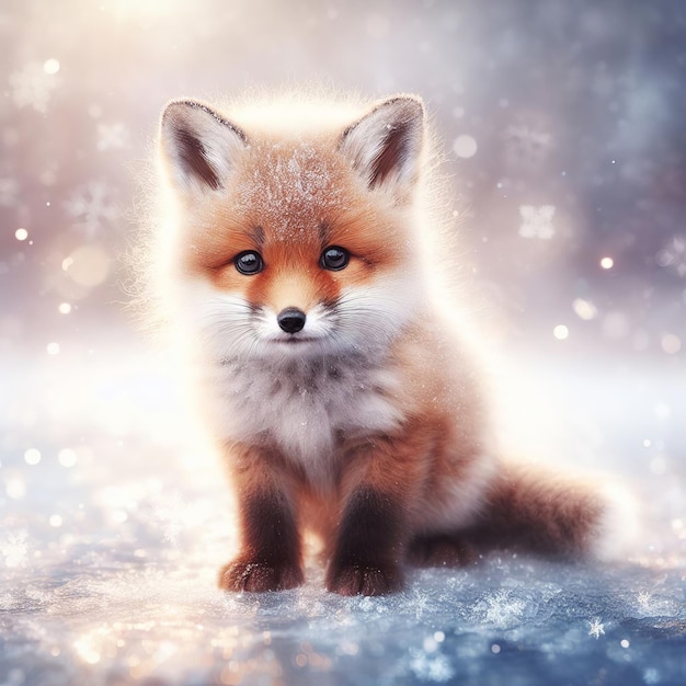 Un mignon petit renard dans la forêt d