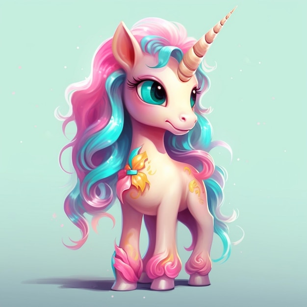 Photo mignon petit vecteur de licorne