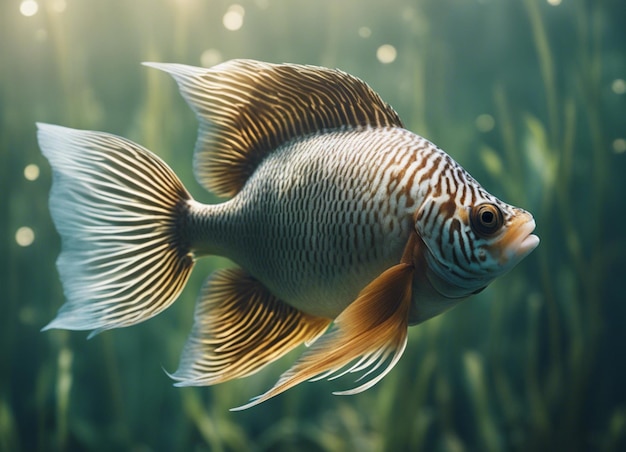 Photo un mignon poisson sous l'eau