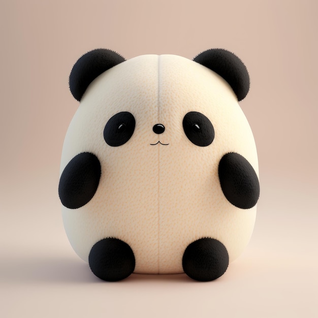 mignon, squishy, panda, peluche, jouet, illustration