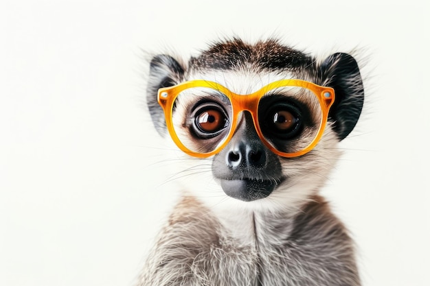 Photo une mignonne créature portant des lunettes dans un studio