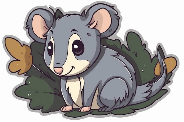 Une mignonne petite souris dans une forêt