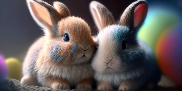 Mignons bébés lapins