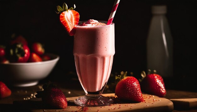 un milk-shake à la fraise