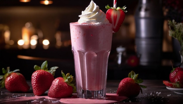 le milk-shake à la fraise