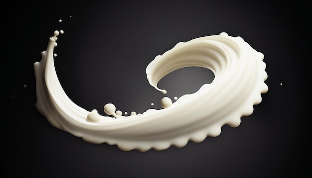 Milk Tornado wave Whimsical Creamy Swirls en 3D Delight