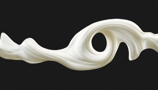 Milk Tornado wave Whimsical Creamy Swirls en 3D Delight