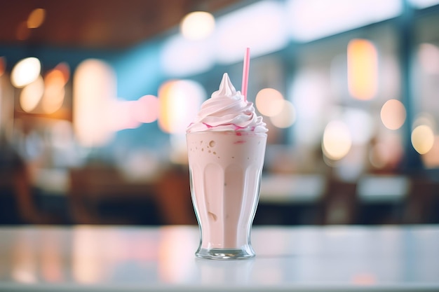 Milkshake à l'arrière-plan flou