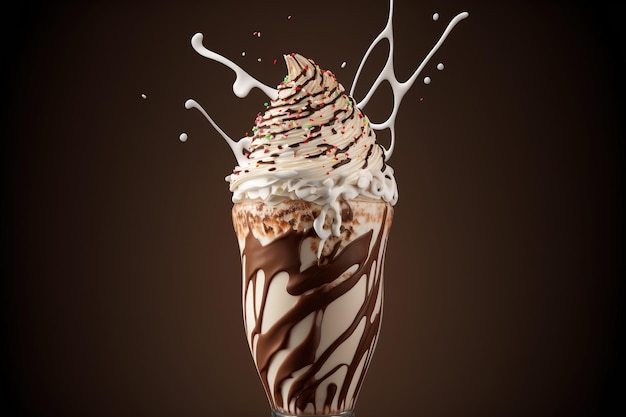 Milkshake au chocolat et chantilly