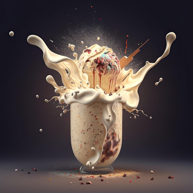 Milkshake délicieux explosif